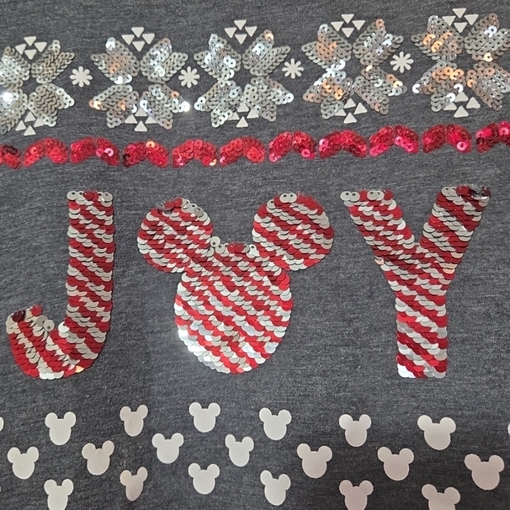 Disney Parks Two Sided Sequins Christmas Joy T Shirt Size XS - Picture 2 of 6